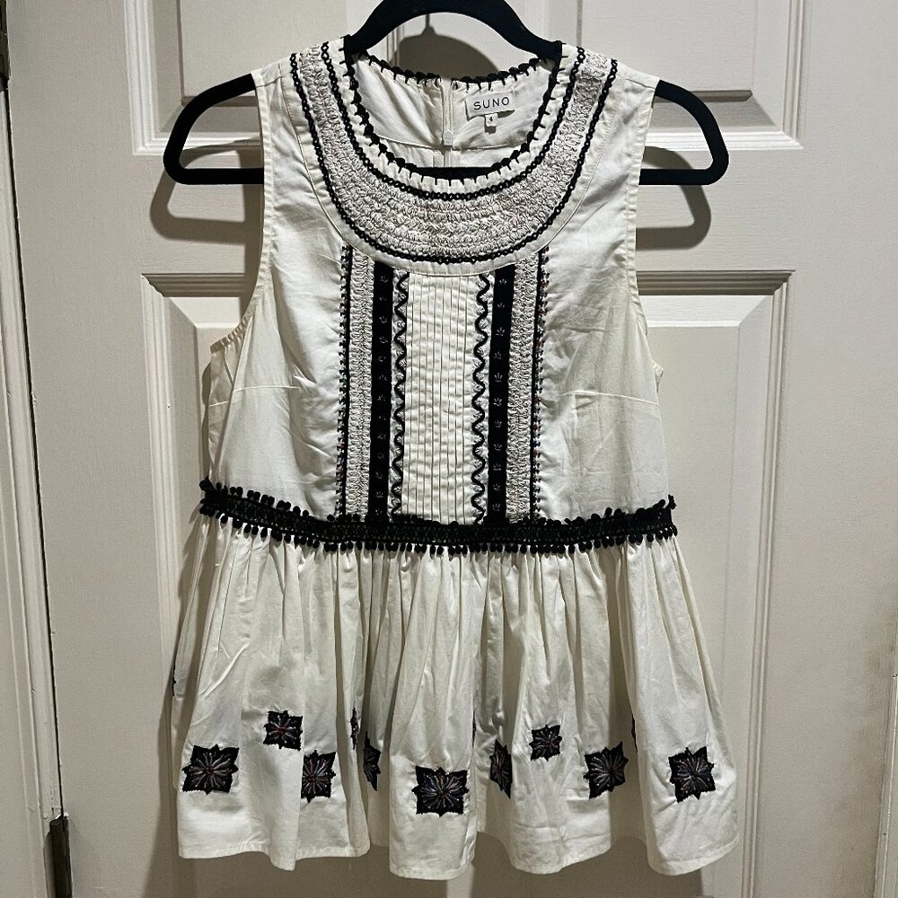 Suno Crew Neck Sleeveless Blouse size 4